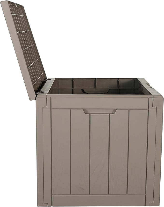 BTEXPERT Indoor Outdoor Storage Box, 30 Gallon Resin Deck Container for Package Delivery Patio Furniture Cushions Garden Tools Pool Sports Equipment UV Resistant Waterproof Lockable