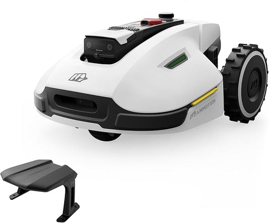 YUKA 3000 Robot Lawn Mower with 4G, Reception 0.75 Acre, Max. 1 Acre,Ultrasense AI Vision & RTK, Auto Mapping,App Control, 45% Slope, Wireless Perimeter, 2 Cutting Discs,30 Mowing Zones