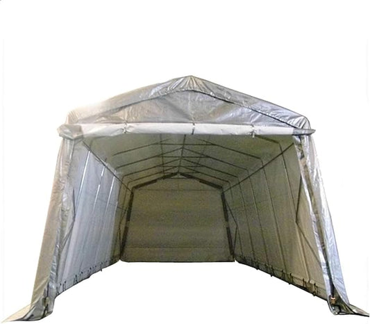 DELTA 24'x13' Carport - Heavy Duty Waterproof Outdoor Garage Shelter with PE Top Cover for Car, Truck, Boat - Grey