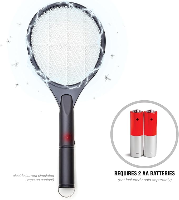 Black Flag 2-Pack Electric Bug Zapper Rackets – Mosquito & Fly Swatter, Battery Operated (Black)