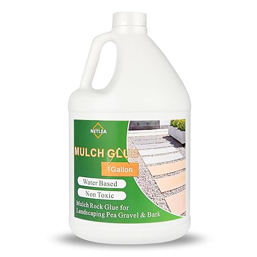 All Purpose Concentrate Rock Glue,Fast-Dry, Non-Toxic, Strong Mulch Adhesive for Landscapes, Rock Glue, Adhesive for Garden, Binder, Mulch Lock and Pea Gravel Stabilizer (3.78L, Fl Oz, 128)