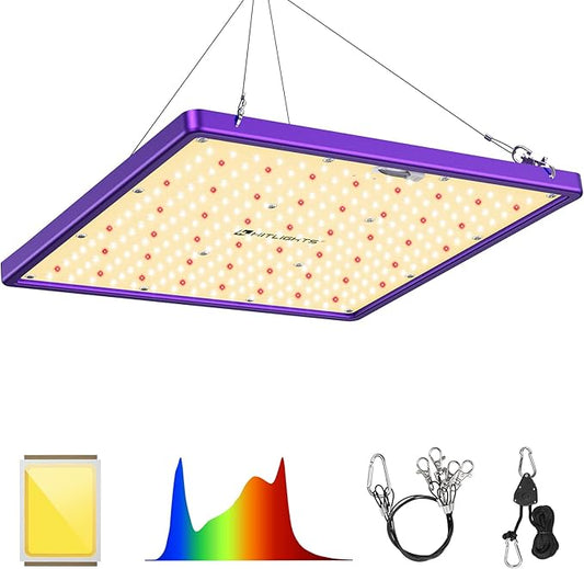 HitLight LED Grow light with 288 US Patented LEDs, 2x2ft Coverage Dimmable Full Spectrum Plant Grow Lights for Indoor Plants Seeding Veg Flower Greenhouse Sunlike Growing Lamps, UL-Listed Driver, 120W