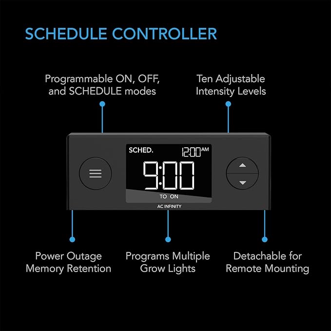 AC Infinity IONBEAM S11, Full Spectrum LED Grow Light Bars 11”, Deeper Penetration Samsung LM301H EVO Diodes and Digital Dimming Timer Controller, for Veg Bloom Indoor Plants, Grow Tents, Greenhouses