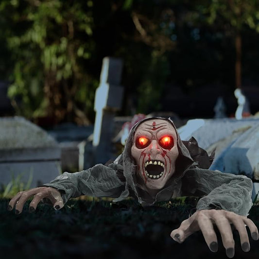 Halloween Light-Up Animated Zombie Groundbreaker with Creepy Sound for Halloween Outdoor,Lawn,Yard,Garden,Patio Decorations