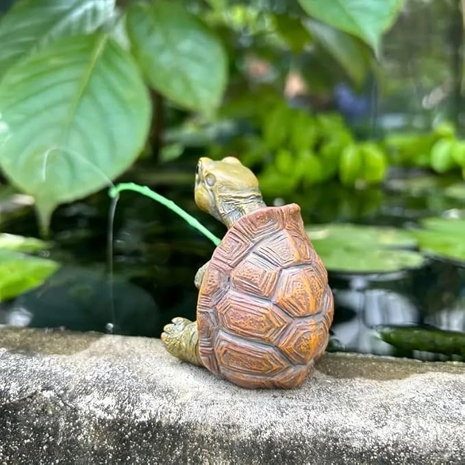 Charming Resin Turtle Fishing Statue, for Outdoor Garden, Patio, and Pond Decor, Ideal Gift Turtle Decor