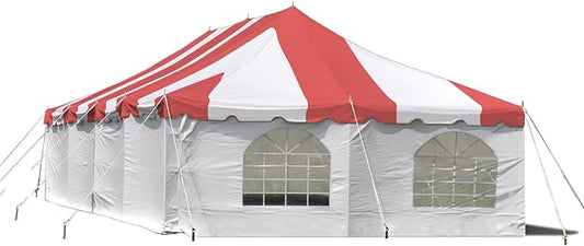Party Tents Direct 20'x 40' Weekender Canopy Pole Tent with Sidewalls - Easy Up Canopy Tent with 160 Person Capacity - Outdoor Canopies for Parties, Weddings, and Events (Red/White)