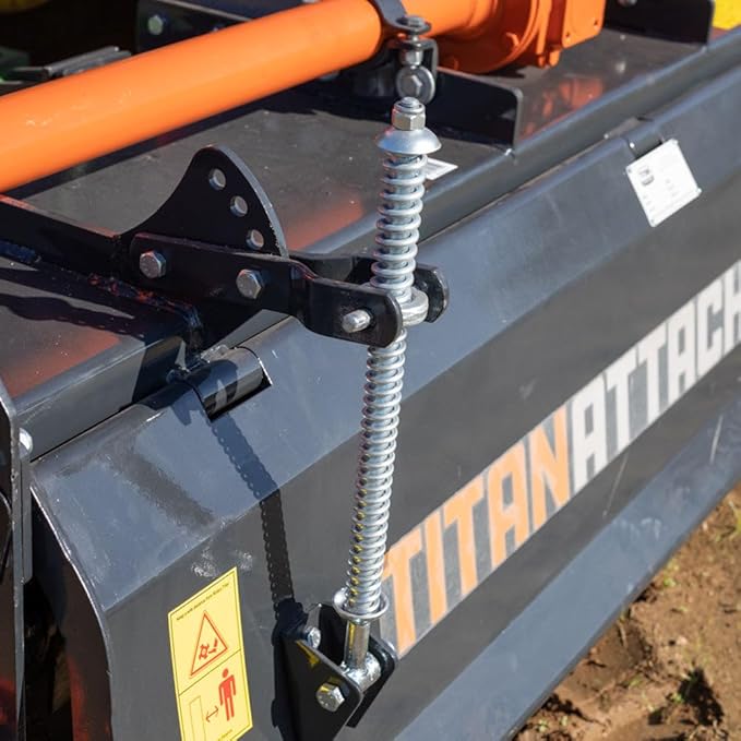 Titan Attachments 3 Point 48" Rotary Tiller Attachment Fits Cat 1 Tractors, Charcoal Finish, Single Speed PTO Driven Cultivator with a 540 RPM Gearbox, Replaceable L-Shaped Tines Work 5" Deep