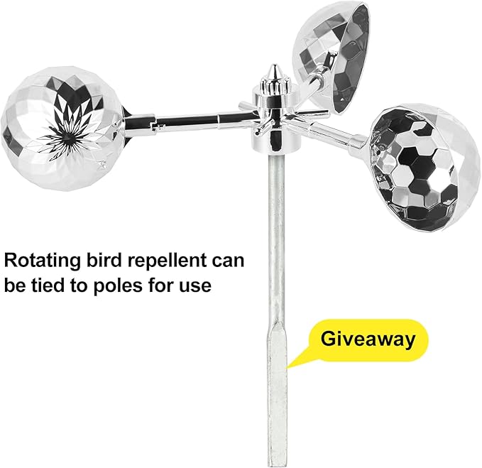 Birds Reflect Deterrent Visual Bird Scarer Deterrent Devices Outdoor Bird Control for Seagull Pigeon Harmless Device to Keep Birds Away from Your Farm Boat (Silvery)