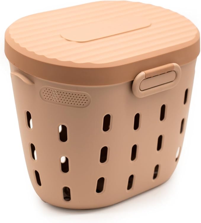 Vego Garden In-Ground Worm Composter Outdoor Farm Compost Bin 7 Gallons BPA-Free Composting System for Raised Garden Beds, Tawny Brown