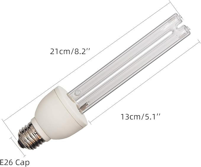 BAIMNOCM UVC Light Bulb, UV Light Bulb 25 Watt, UV-C Lamp 254nm Ozone Free, 1 Count