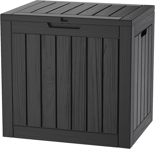 30GAL Black Outdoor Deck Box with Lock Hole - Waterproof, UV - Protected (SGS 1000plus), Ideal for Storing Patio Cushions and Garden Tools, Easy Assembly