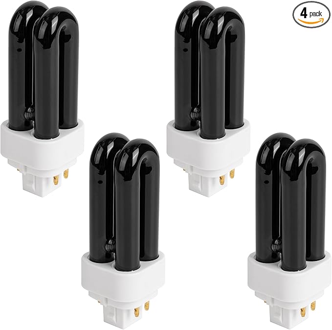 BlueStars Premium Quality 7W 41050 Replacement UV Light Bulbs for Indoor DynaTrap Models DT1050 DT1100 DT1210 DT1250 DT1260-4 Pin Base, 1/2 Acre - Pack of 4