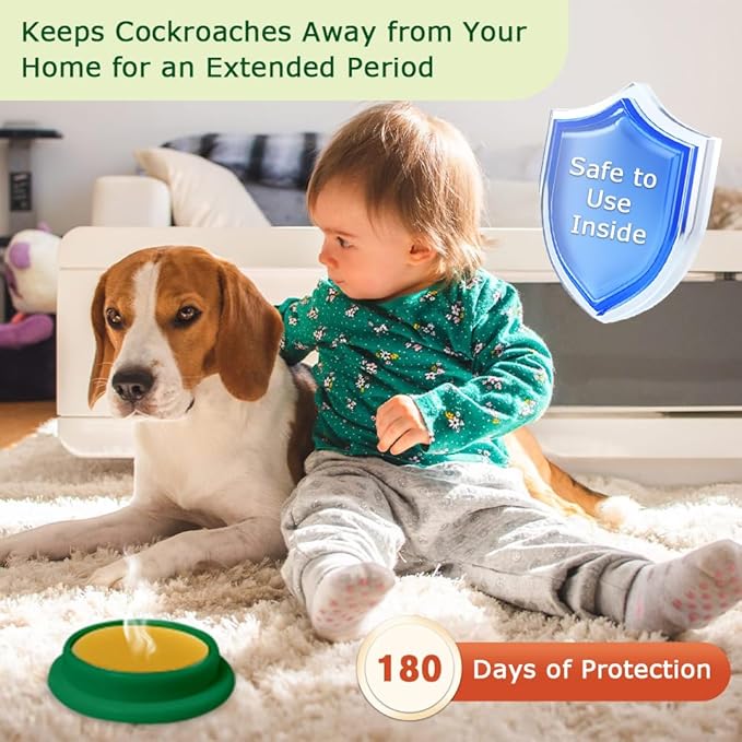 64 Pack Cockroach Repellent Stations, Highly Effective Roach Gel Indoor Infestation Solution, Fast Acting Pest Killer Indoor Home Kitchen Use, Easy to Apply & No Mess Cockroach Repellent Gel