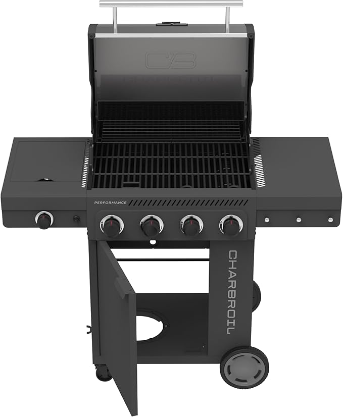 Charbroil Performance Series 4-Burner Gas Grill Cabinet with Side Burner, Gray - 463254025