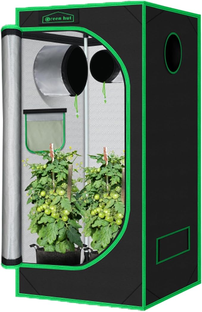 Grow Tent 32"x32"x63", High Reflective Mylar Dark Room with Observation Window, Removable Floor Tray and Tool Bag for Indoor Plant Growing 3x3