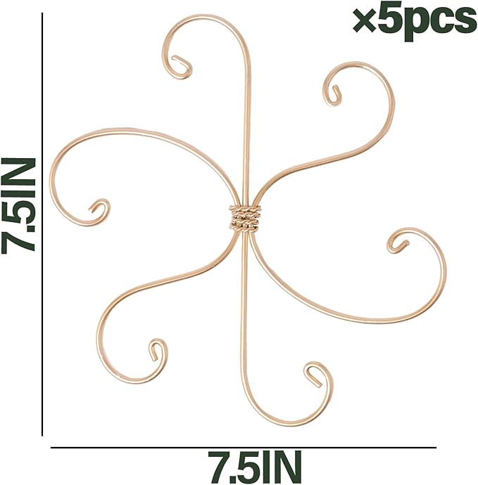 5PCS 7.5 Inch Monstera Plant Stem Support Hook - Premium Metal Structure for Indoor Plants, Durable and Elegant Stem Holder with Soft Touch Clips for Stable Growth