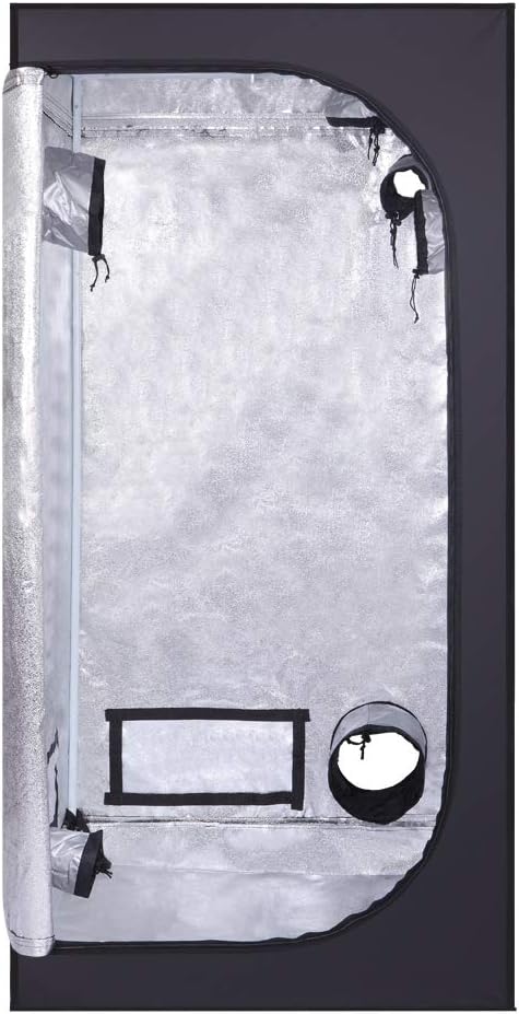 Plant Grow Tent, Black, 90x90x180cm, Indoor Growing with Observation Window and Floor Tray, Oxford Cloth, Eco-friendly Care