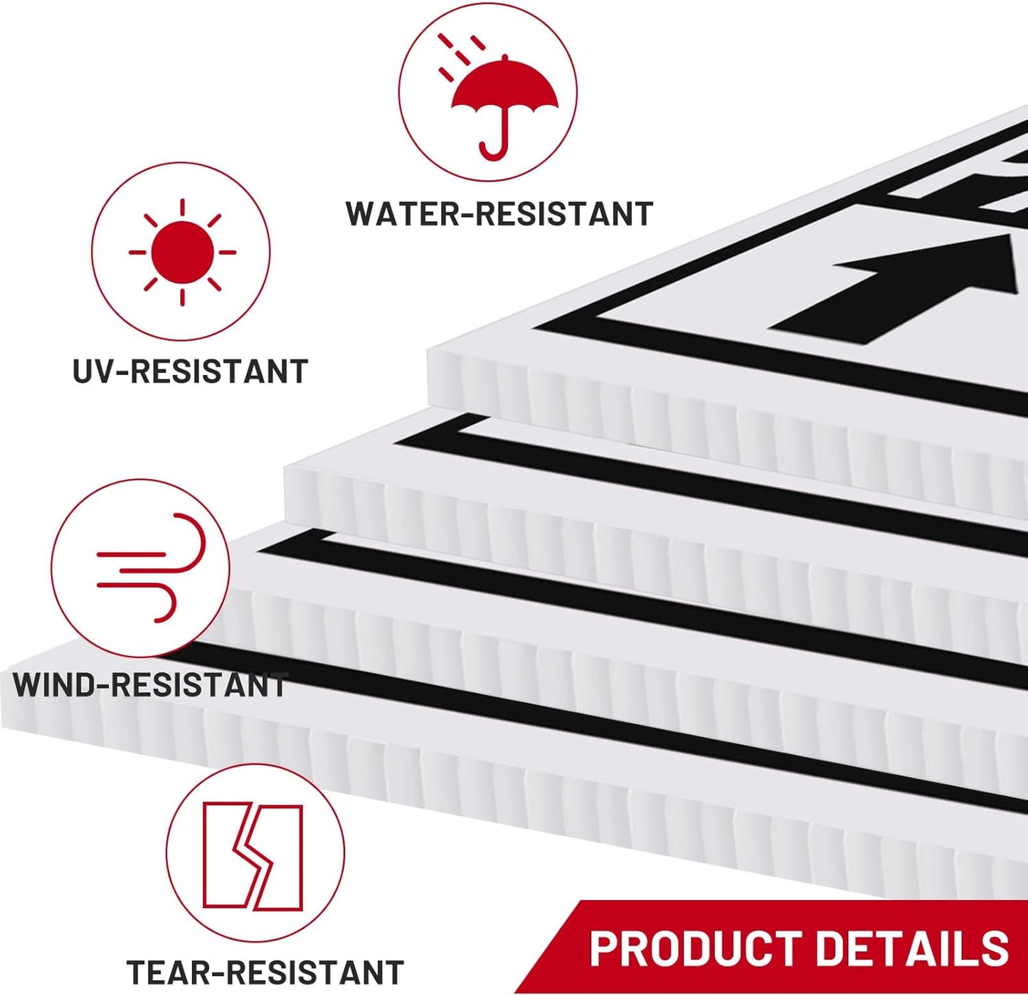 Juexica 9 Pieces 16 x 12 Inches Outdoor Event Parking Signs with Arrow Corrugated Plastic Yard Double Sided Event Signs Outdoor Directional Guest Parking(Black)