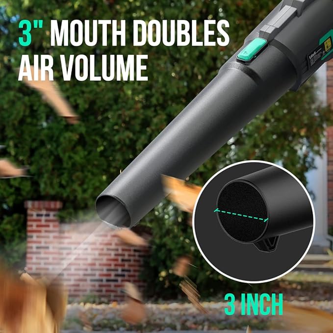 Litheli Cordless Leaf Blower 40V, Battery Leaf Blowers for Lawn Care, Lightweight Axial Blower for Blowing Leaf, Dust, Debris, with 2.0Ah Battery Included