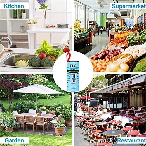 Dwcom 40 Pack Fly Trap, Fruit Fly Traps Indoor for Home, Fly Catcher Fly Strips Fly Tape Fly Paper Fly Ribbon Fly Traps Outdoor, Flying Insect Trap, Gnat Trap for Bug, Insect, Pest, Mosquito