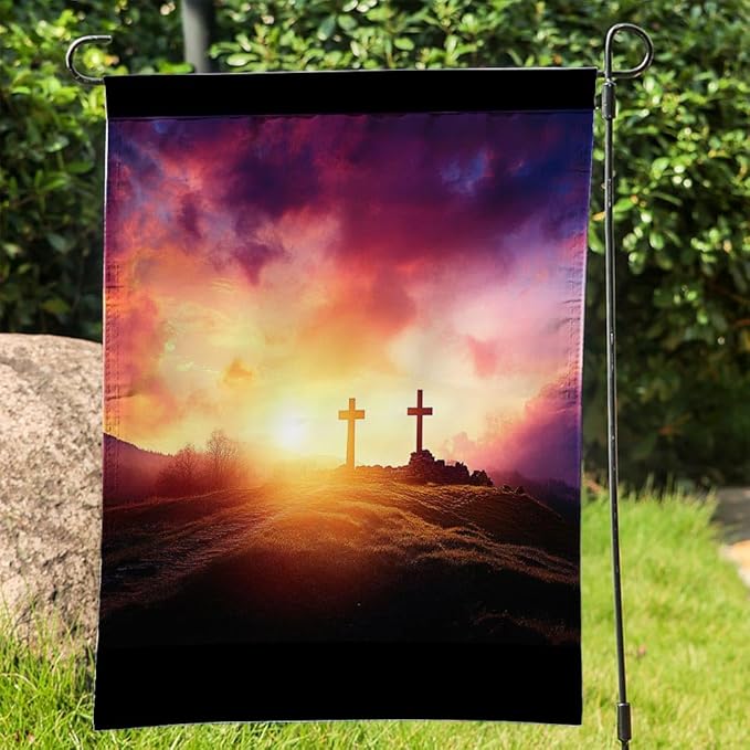 Cross Outdoor Garden Flag 12X18 Inches Double Sided Seasonal Garden Flag