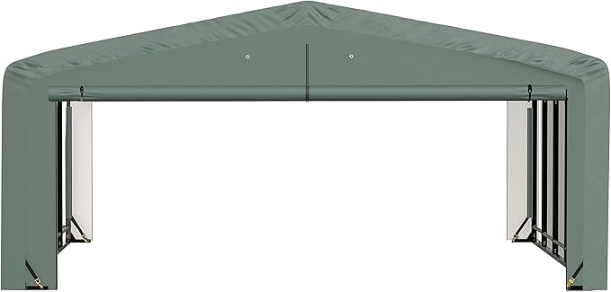 ShelterLogic ShelterTube Garage & Storage Shelter, 20' x 23' x 10' Heavy-Duty Steel Frame Wind and Snow-Load Rated Enclosure, Green