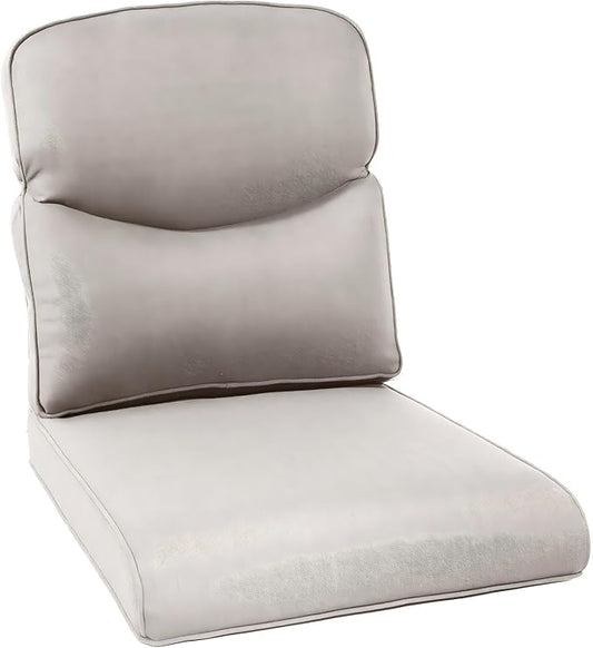 Outdoor Chair Cushions for Patio Furniture - 1 Pack Outside High Back Comfortable Thickened Pillow 22x24 with Zipper Cover for Wicker Rocking Swivel Chairs Loveseat Sofa – Beige/Crescent