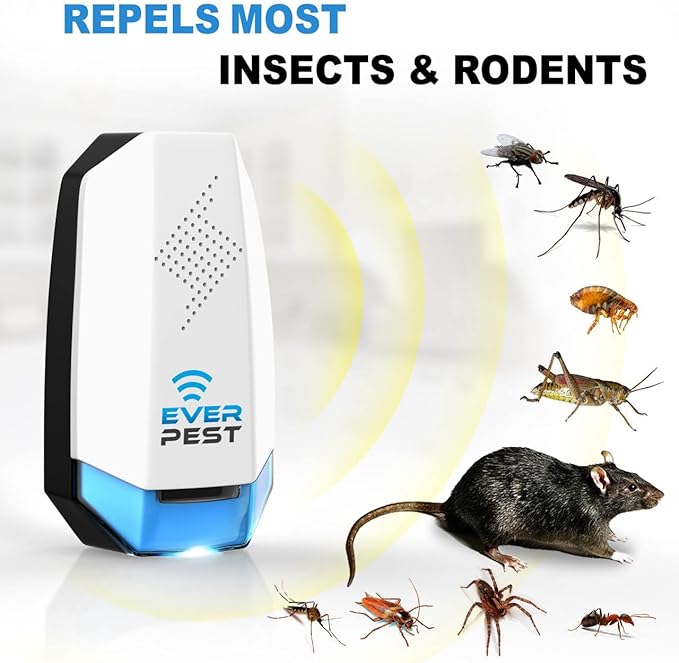 Ultrasonic Pest Repeller Control Plug in 2 Pack- Electronic Insect Defender - Roach Bed Bug Mouse Mosquito - Indoor Reject - for Cockroach Ants Mice Fly Rat Bedbug Model UD9284