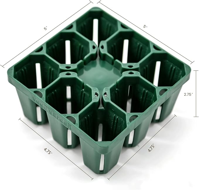 Vego garden Standard Seedling Trays Without Lids, 16 Pack for Seedlings Reusable Propagator Growing Starter Tray, Germination Trays Kit for Greenhouse/Garden (8-Cell per Tray)