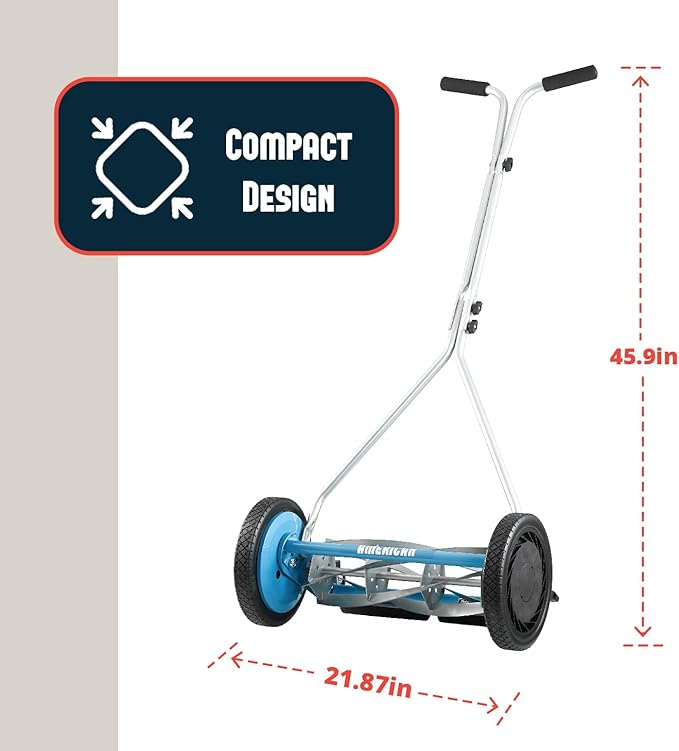 American Lawn Mower Company 1415-16SK2 16-Inch 5-Blade Push Reel Lawn Mower with Sharpener