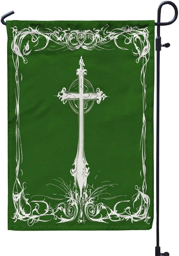 St. Patrick's Day Cross Outdoor Garden Flag 12X18 Inches Double Sided Seasonal Garden Flag