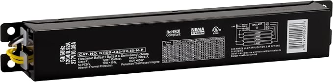 OHLECTRIC Replacement for Keystone KTEB-432-UV-IS-N-P 4 Lamp T8 Electronic Fluorescent Ballast with Normal Light Output | 120-277V Input with Instant Start Operation | 0.88 Ballast Factor, UL-Approved