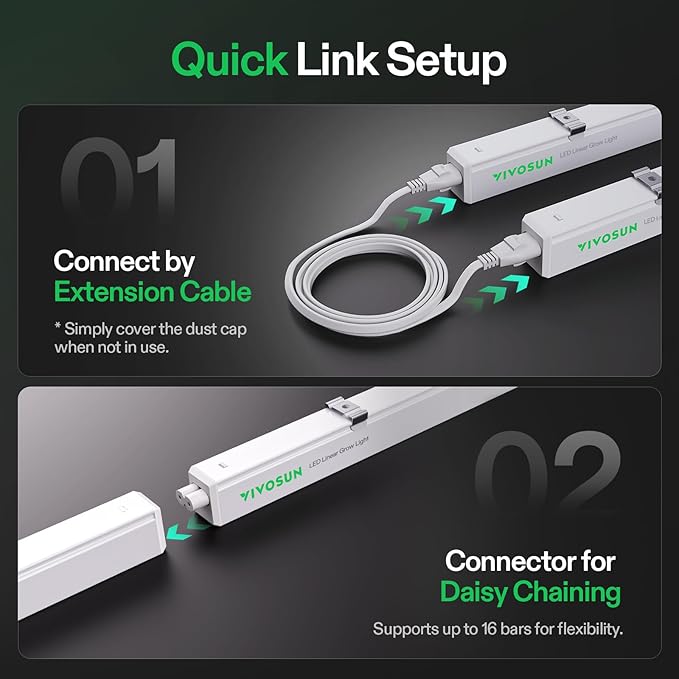 VIVOSUN T5 Grow Lights for Indoor Plants, 5000K Full Spectrum 24W(4 X 6W), 1FT LED Plant Light Strip for Seed Starting, Greenhouse, Hydroponics, SGS Compatible, Linkable, 4-Pack