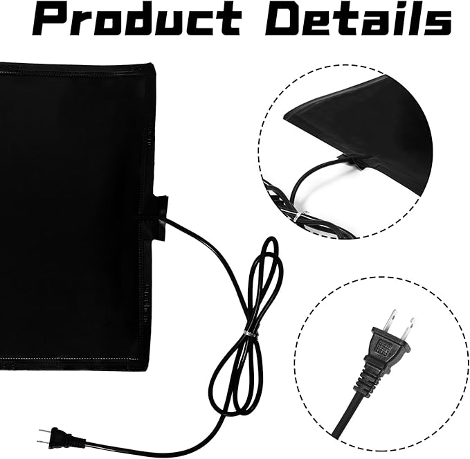 Baquler 2 Pieces 10 ft Snow and Ice Melting Mats Roof and Valley Heater Ice Dam Prevention Heated Outdoor Mats Electric Snow Melting Mats for Winter Snow Removal