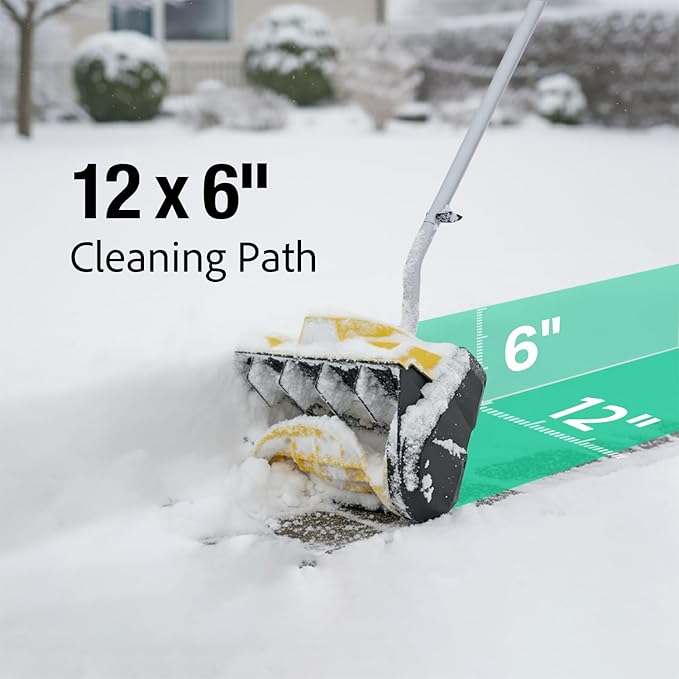 12-Inch Cordless Brushless Snow Shovel Compatible with DeWalt 20V/60V Battery(Tool Only) Electric Snow Blower with 23ft Throwing Distance, Adjustable Chute, Smart Control, LED Light for Driveway