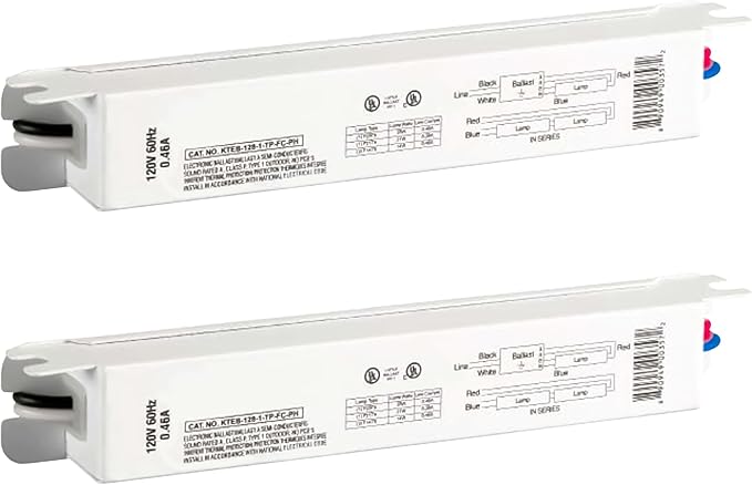 OHLECTRIC 2 Pack - Replacement for Keystone KTEB-128-1-TP-FC-PH/D | 1 Lamp T5 Electronic Fluorescent Ballast | 28 Watts | 120V Input with Rapid Start Technology | UL Listed for Enhanced Safety