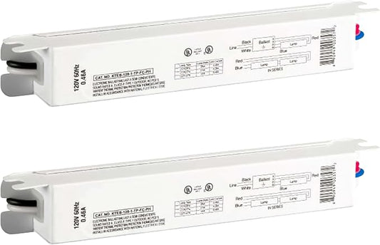 OHLECTRIC 2 Pack - Replacement for Keystone KTEB-128-1-TP-FC-PH/D | 1 Lamp T5 Electronic Fluorescent Ballast | 28 Watts | 120V Input with Rapid Start Technology | UL Listed for Enhanced Safety