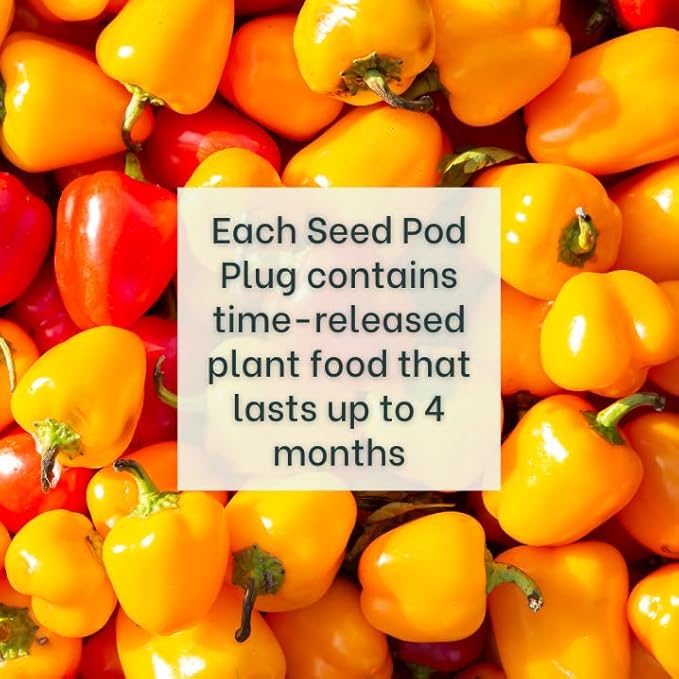 Mini Belle Pepper Mix - Complete Seed Pod Plugs with Plant Food - 10 Pods for Hyrdoponic Gardens, Click and Grow, Lettuce Grow and Outdoor Gardens