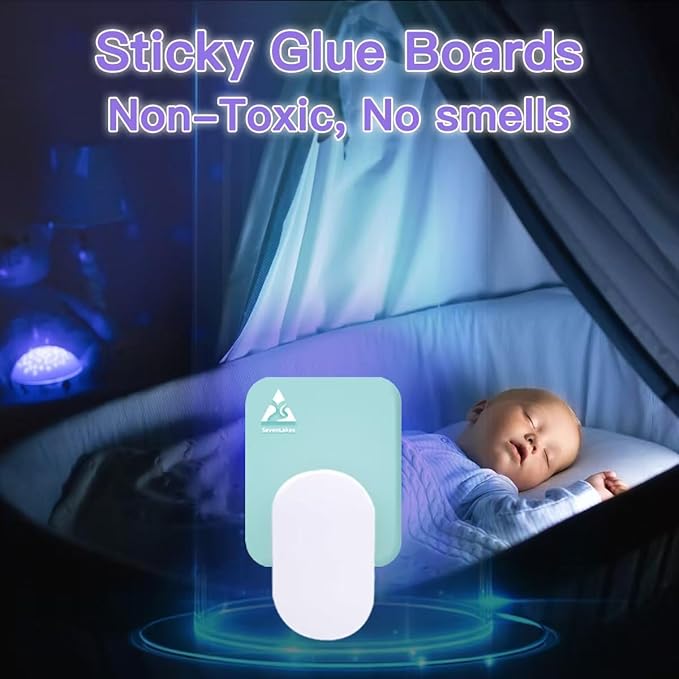 36 Pcs Sticky Refill Glue Cards, Compatible with Safer Home SH502, Dynatrap DT3005W-DS3, DT23005-06, Targets Moth, Fly, Mosquito, Gnat and More, Safe and Super Sticky (Aqua Blue)