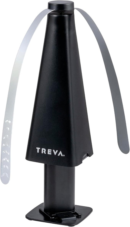 Treva Bug Fan Fly Deterrent with Adjustable Height and Holographic Blades, Telescoping Battery Powered Fly Fan to Clear Bugs, Mosquitoes, and Flies