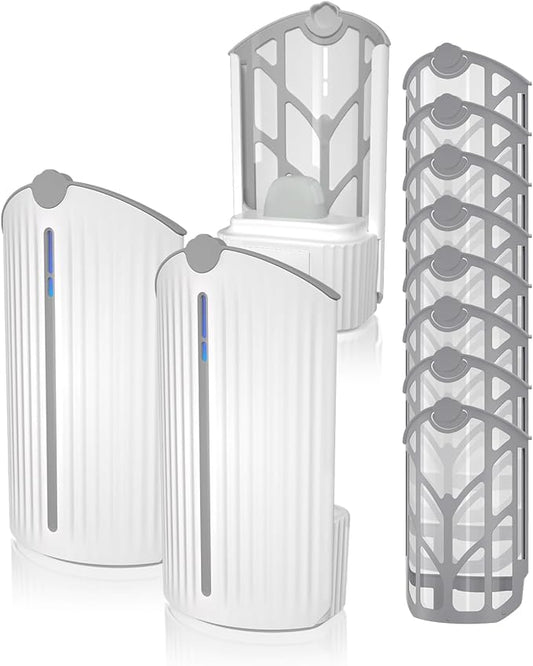 Flying Insect Trap, Fruit Fly Trap Plug in Indoor Bug Catcher with 8 Refill for Gnats, Moths, House & Fruit Flies - Refill Compatible with ZevoM364A/Max (2 Devices + 8 Refills)