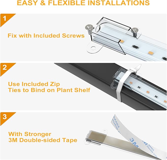 LED Grow Light for Indoor Plants, Grow Lights 80W Full Spectrum, 4 Dimmable Levels Sunlike Grow Lamp, Auto On/Off 3/6/12H Timer Grow Light Strips for Flower Succulent Hydroponics Greenhouse, 8 Pack