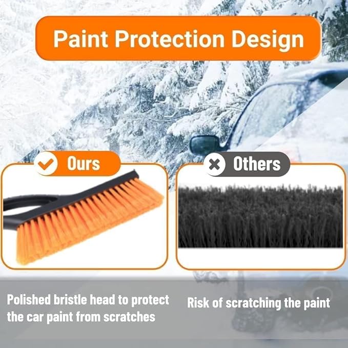 Snow Brush & Ice Scraper, 27'', Ice Scrapers for Car Windshield, Detachable Snow Removal Tool with Ergonomic Foam Grip for Cars, Suvs, Trucks