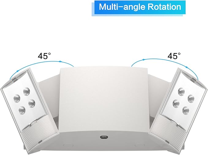 Spectsun 8 Pack LED Emergency Lights with Battery Backup - Two Square Head White Commercial Emergency Exit Light Fixtures - UL Listed - AC 120/277V - Hardwired for Business/Home