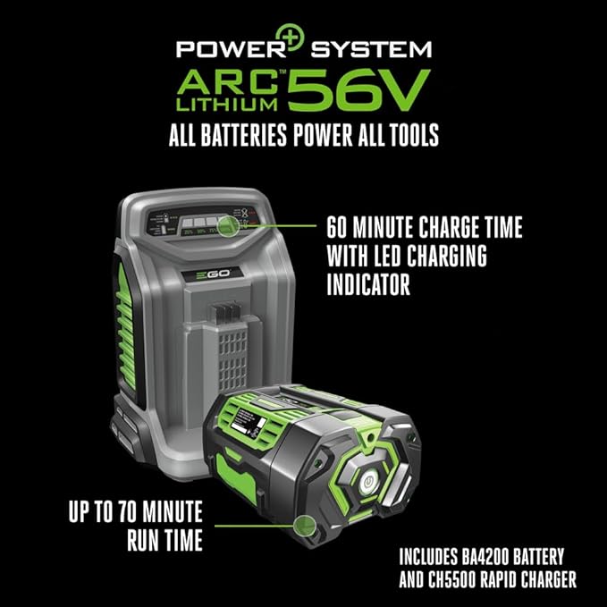 EGO POWER+ Electric Lawn Mower, Self-Propelled Cordless, Includes 56V 7.5Ah Battery and Rapid Charger - LM2102SP