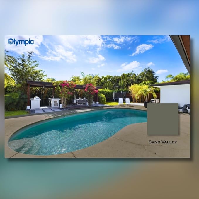 Olympic Patio Tones - Sand Valley - 1 Gallon - Non-slip acrylic deck and patio coating, concrete restorer.
