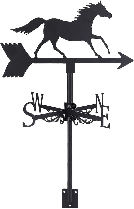 SUPERDANT 1 PCS Weathercock Galloping Horse Ornament Wind Vane Weathervanes Metal Weather Vane for Garden Decor Farmhouse Decorative Outdoor Garden Wind Measuring Tool