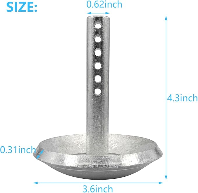 69212 Snow Plow Skid Shoe Blade Protector Replacement Heavy-Duty Skids Shoes with Round Shaft and Adjustable Pin Placement Lock Plow Skid Feet (2/Pack)