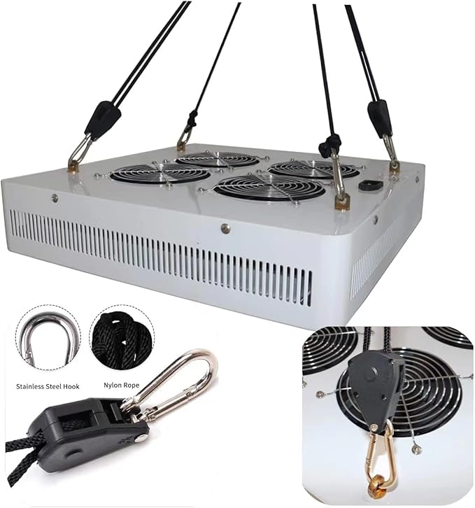 6 Pair of 1/8 inch Adjustable Rope Hanger Heavy Duty for Grow Light Rope Hangers Loose-Proof Design Light Fixture Hangers (12Pcs)