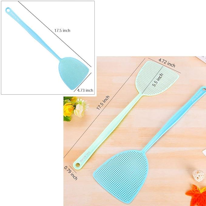 ChicRosa Fly Swatter, 3 Pack Strong Flexible Manual Swat Set, Assorted Colors, Long Range Handles, Indoor and Outdoor Racket for Bug, Mosquito, Bee, Spiders, Flies